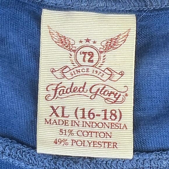 Faded Glory Longline Top XL Blue Airy Sheer Flowy Layering Tee Drapey Knit Shirt - Picture 7 of 13